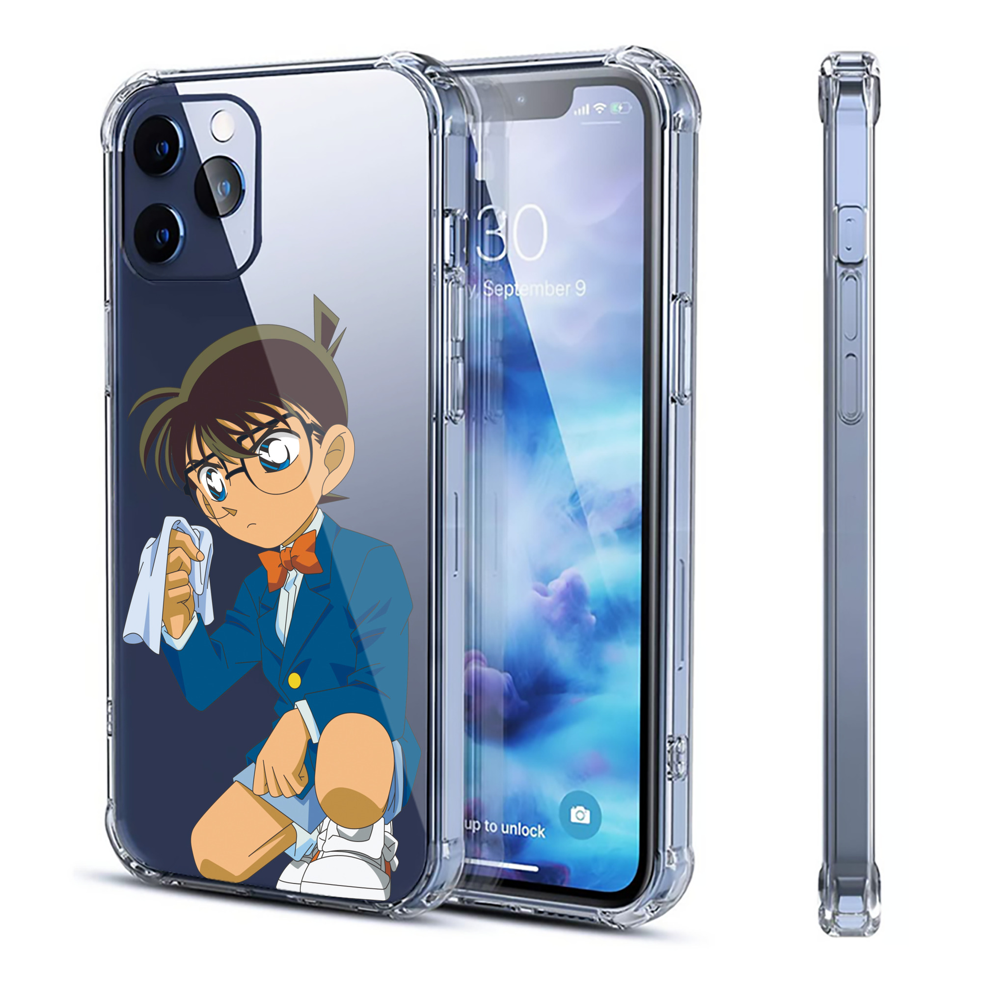 （画像用） 名探偵コナン 江戸川 コナン Detective Conan Conan Edogawa 【iPhone 12シリーズ対応】透明スマホケース（クリアソフトケース）